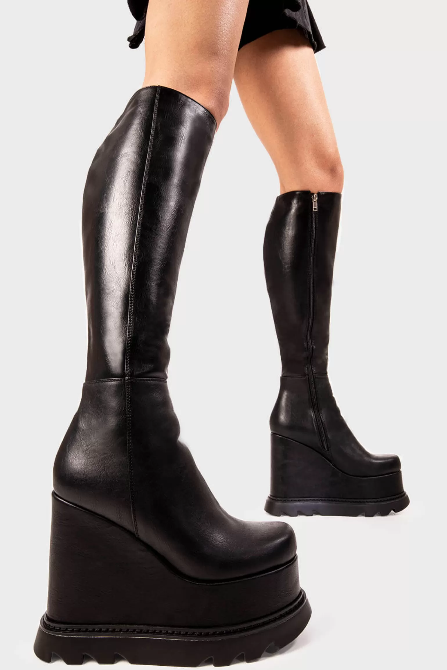 Cheap Deep Seas Chunky Platform Knee High Boots Kniehoch