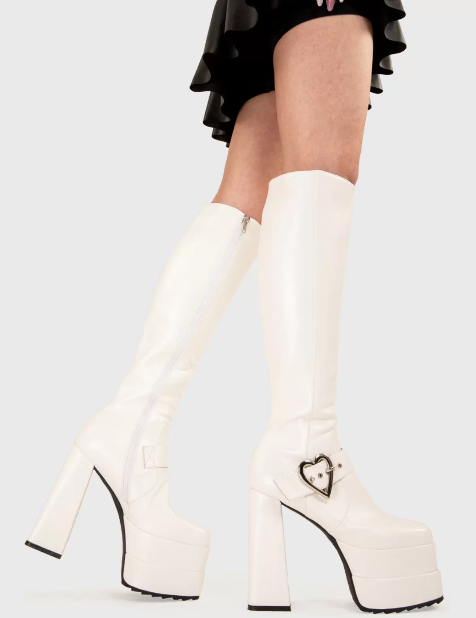 Cheap Fixed Up Platform Knee High Boots Kniehoch