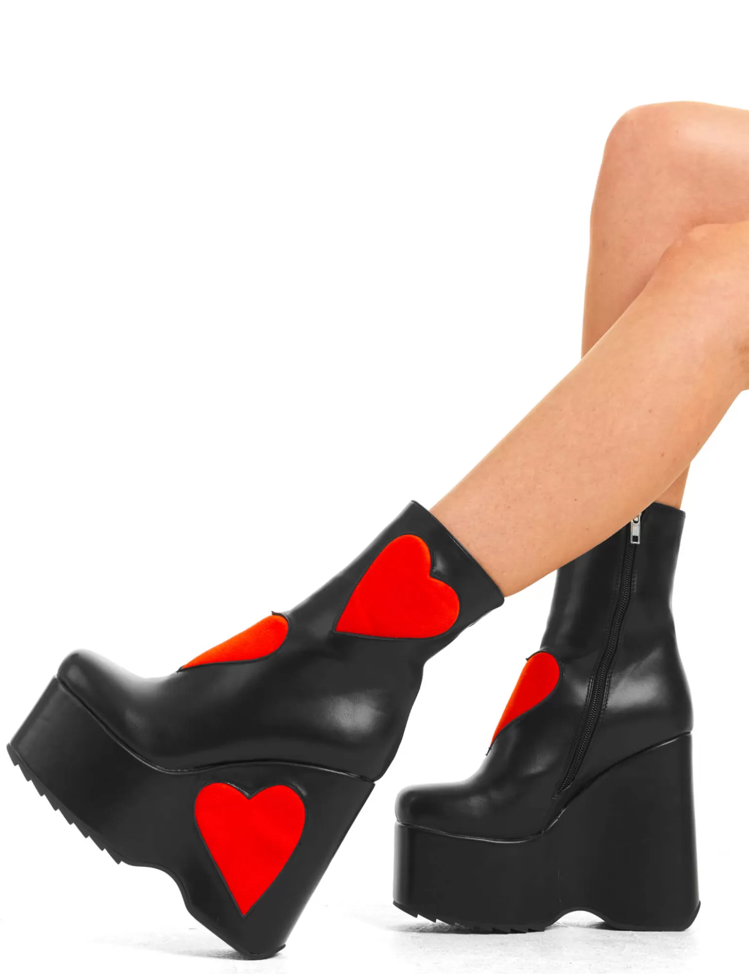 Cheap Full Time Lover Chunky Platform Ankle Boots Knochel