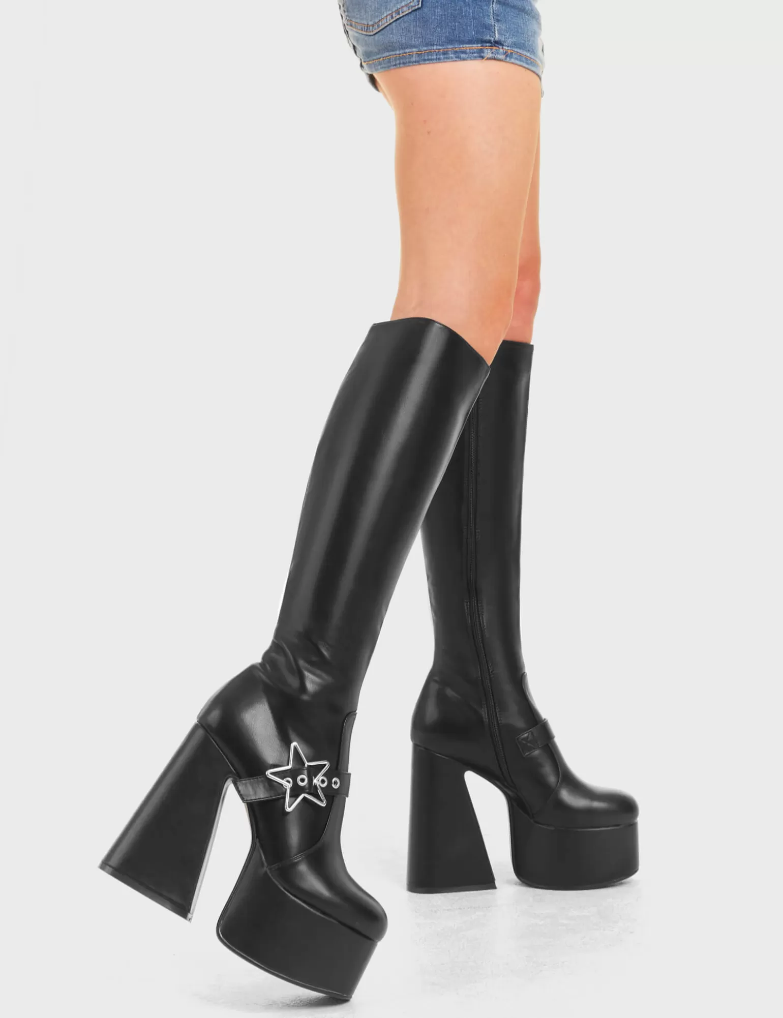 Store I'M Your Star Platform Knee High Boots Kniehoch