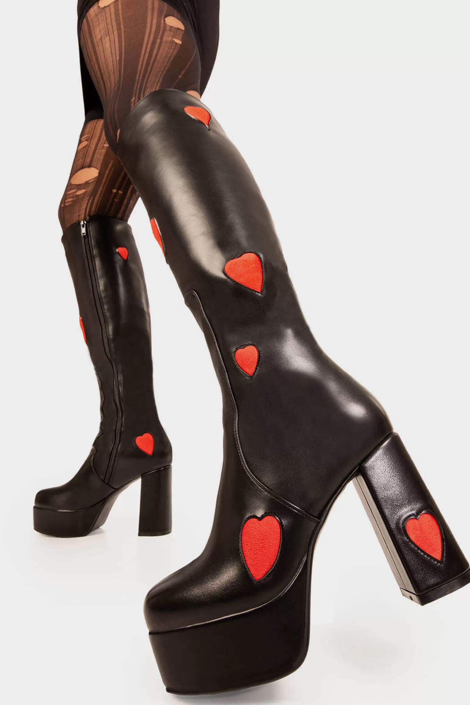 Discount Jam Tarts Platform Knee High Boots Kniehoch