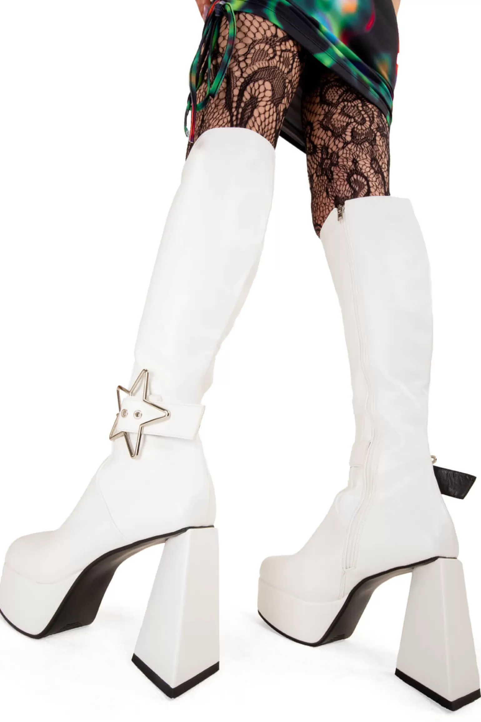 Clearance Night Light Platform Knee High Boots Kniehoch