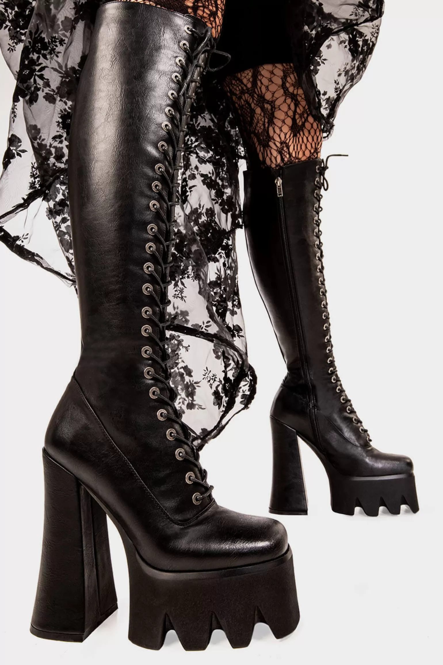 Store No Promises Platform Knee High Boots Kniehoch