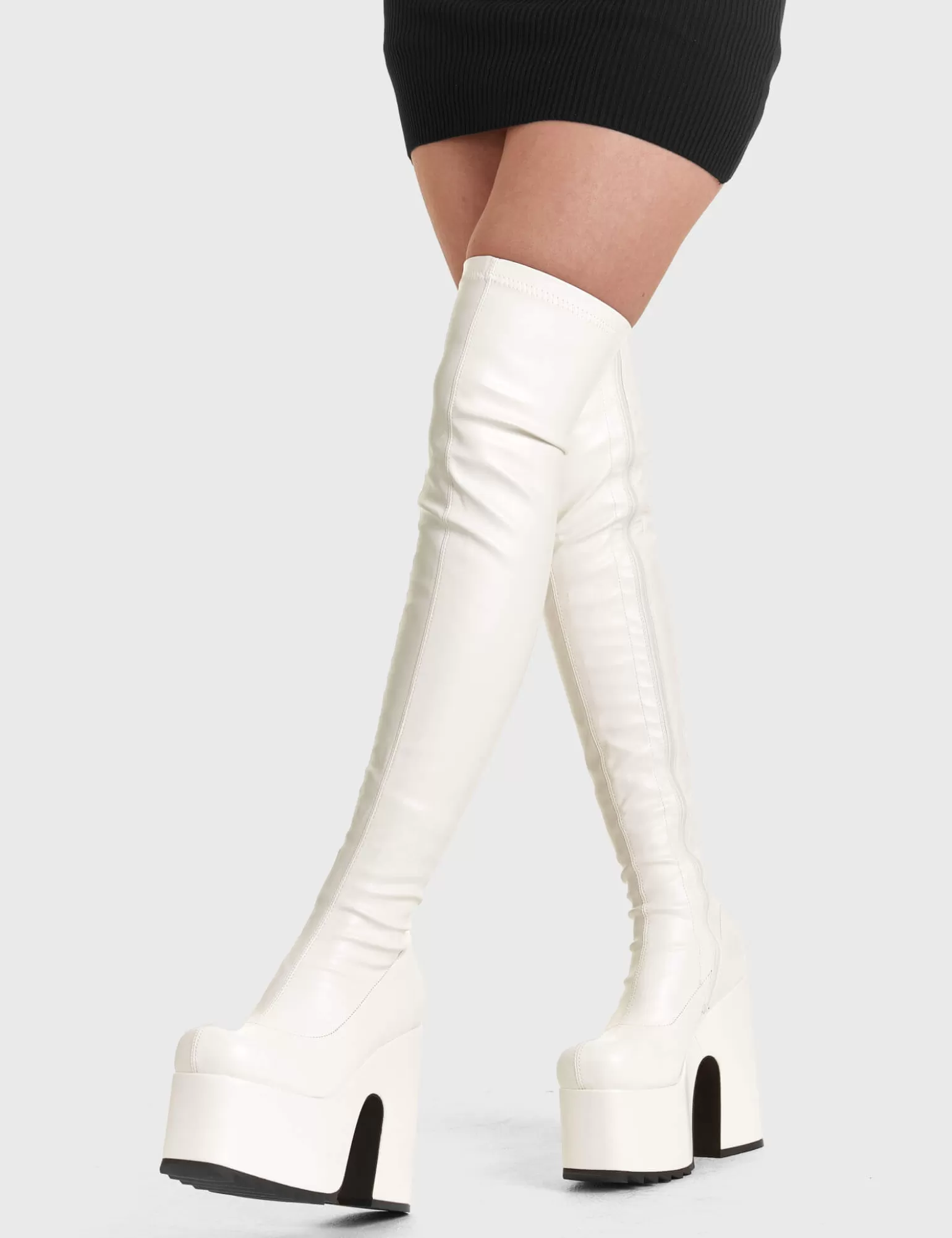 Best Not Ready Chunky Platform Thigh High Boots Chunky