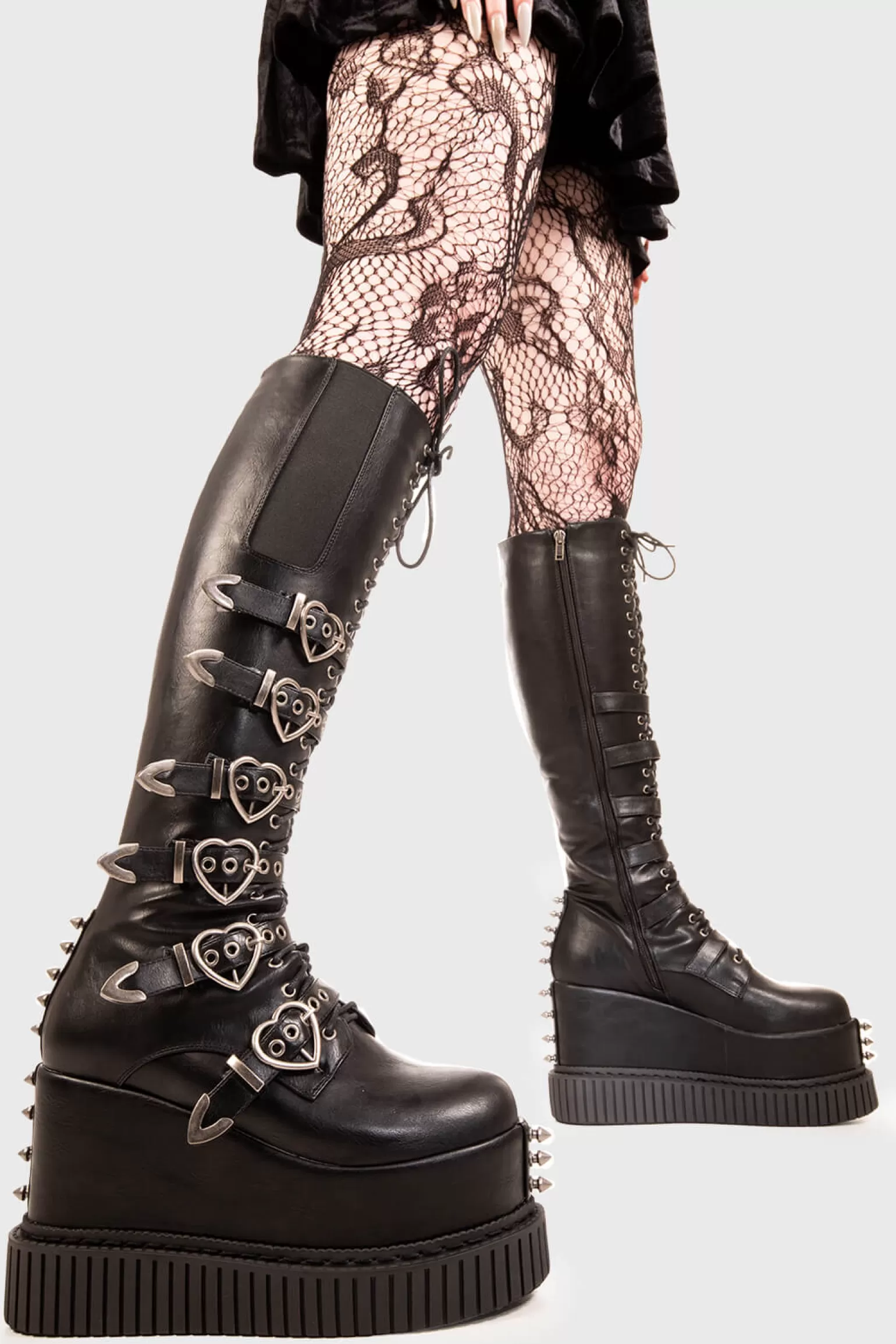 Flash Sale Overkill Chunky Platform Knee High Boots Kniehoch