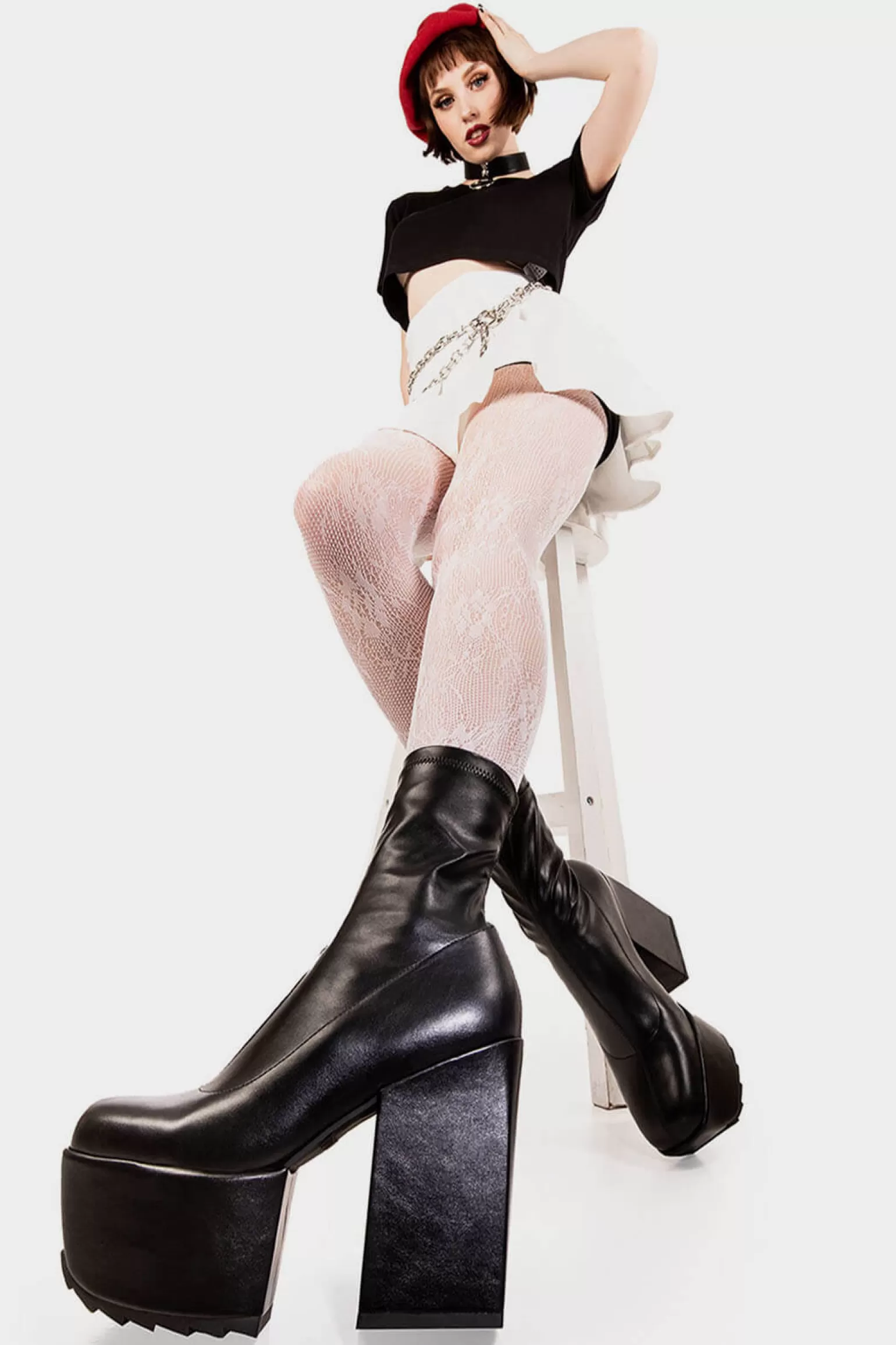 Hot Pretty Please Platform Ankle Boots Knochel