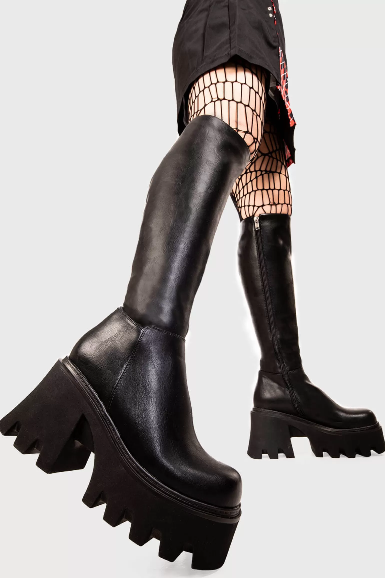 Best Ready Wide Calf Chunky Platform Knee High Boots Kniehoch