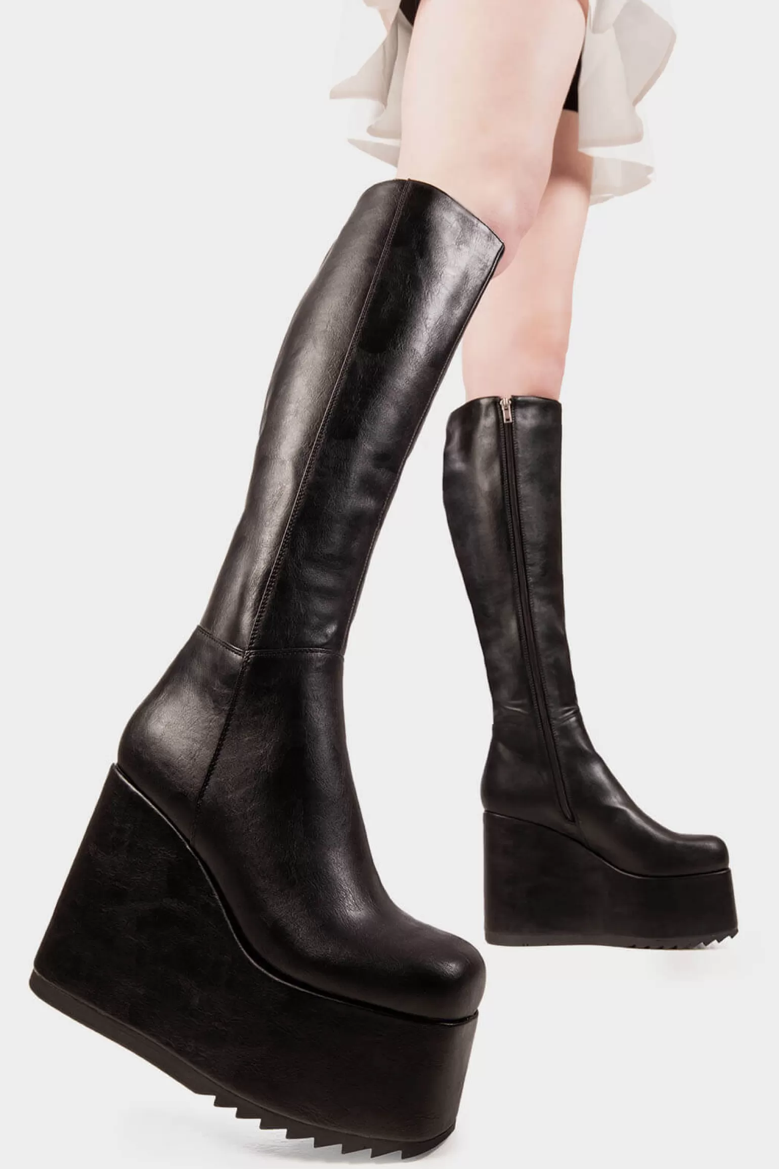 Sale Right Hand Chunky Platform Knee High Boots Kniehoch