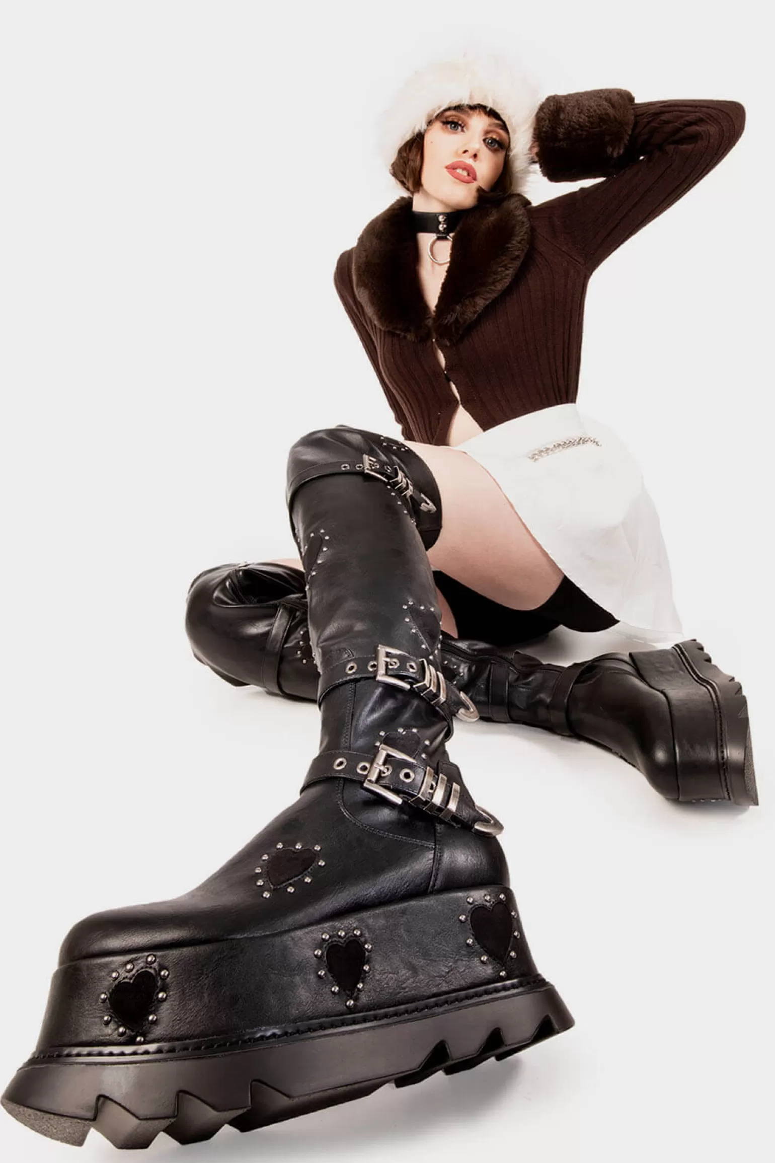 Online Sonnet Chunky Platform Thigh High Boots Chunky