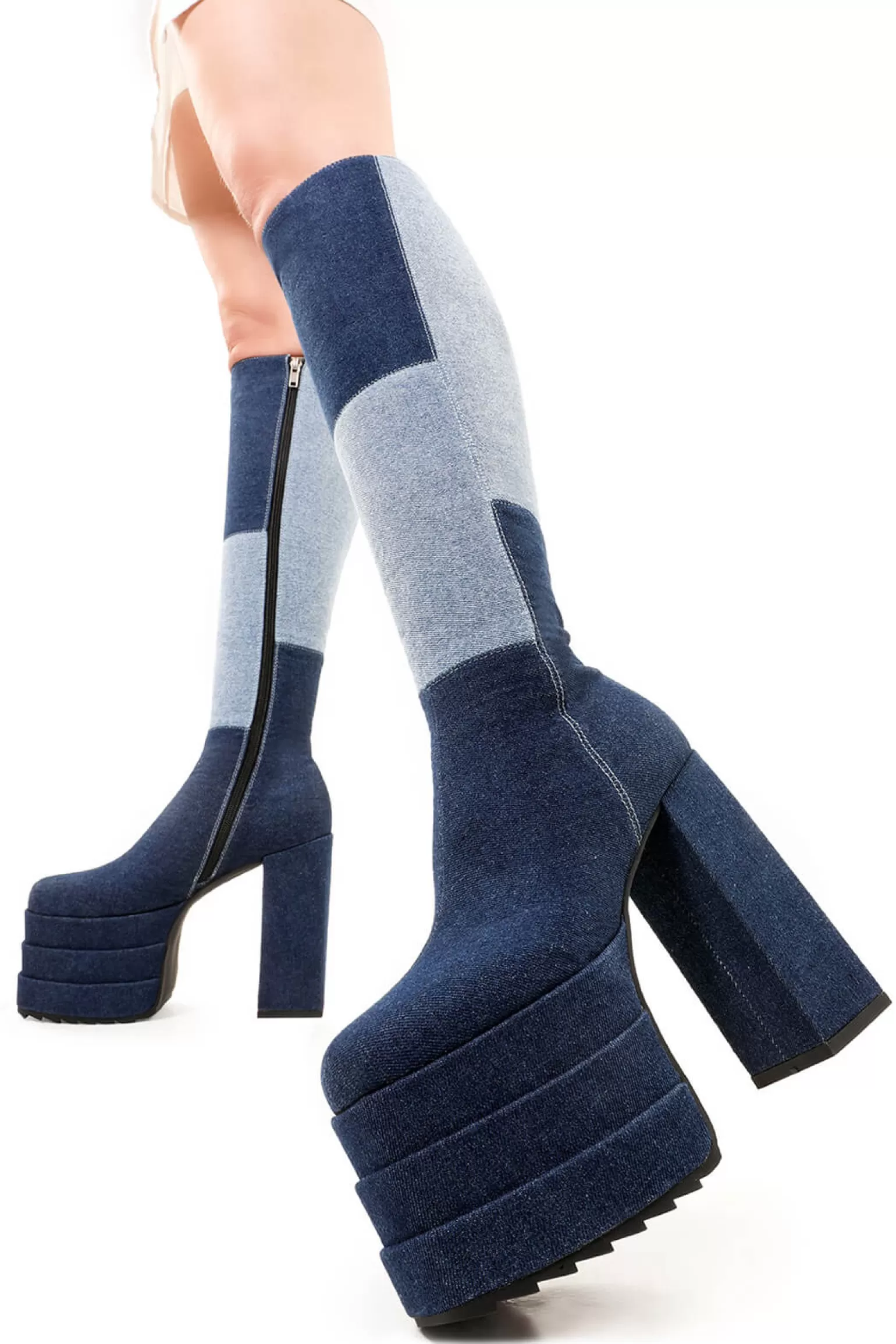 Store Talk Of The Town Platform Knee High Boots Kniehoch